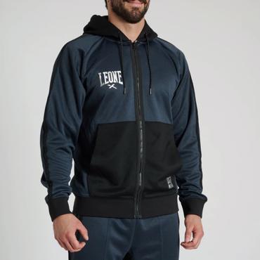 LEONE HOODED SWEATSHIRT MELANGE - blue